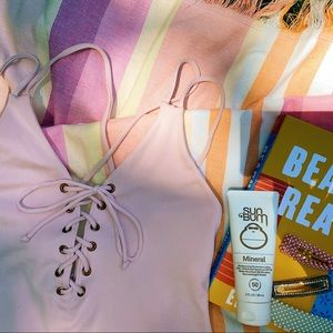 LA Hearts lace-up one piece